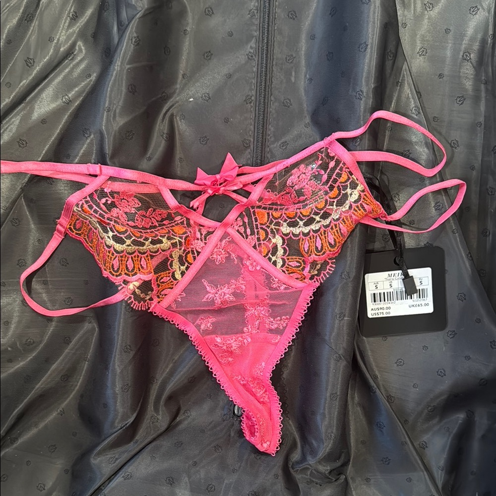 Pink Lace Lingerie with Floral Design